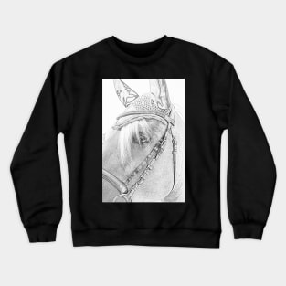 Haflinger as a pencil drawing Crewneck Sweatshirt